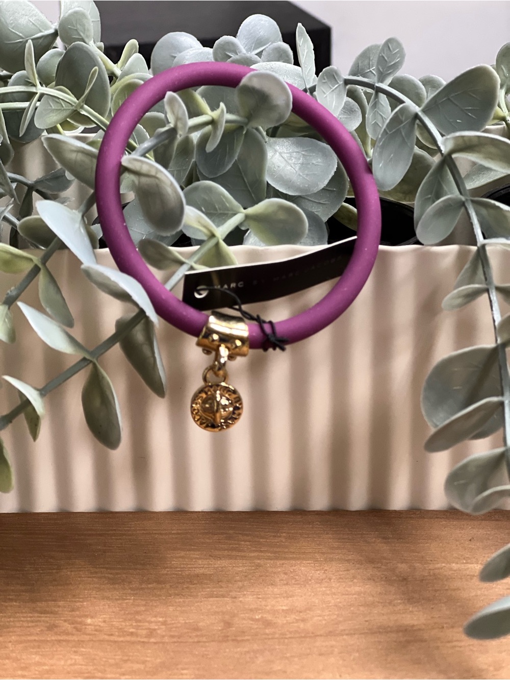 Marc by Marc Jacobs Purple Bangle Bracelet with Gold Charm
